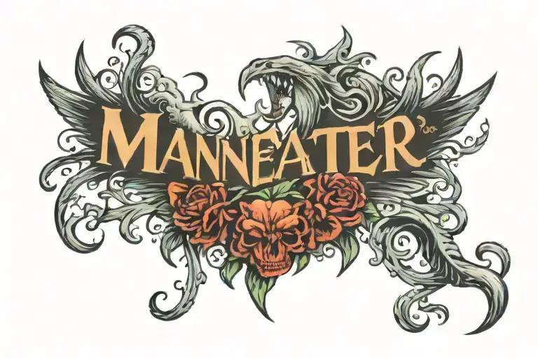 Maneater Text Collarbone