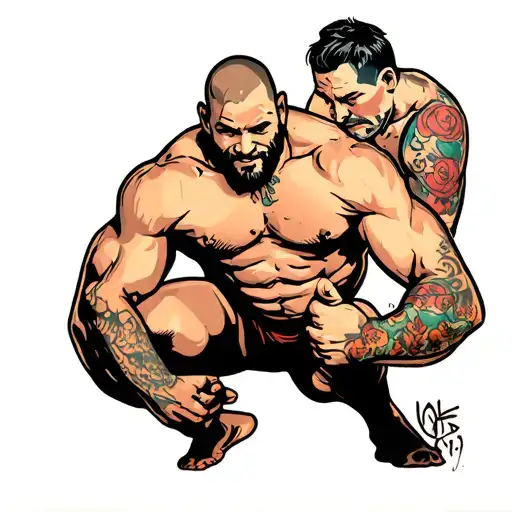 Father Wrestling Big