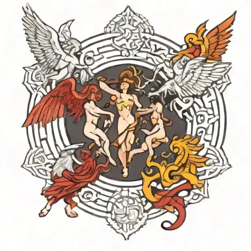 Circle Of Dancing Guardians And Angels