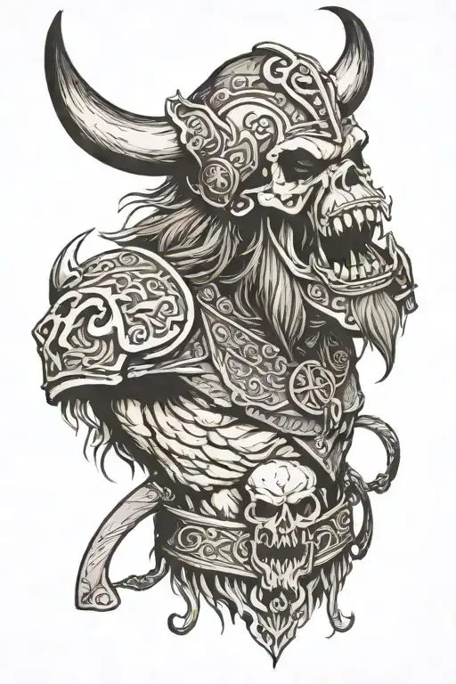 Viking Berserker Screaming Skull