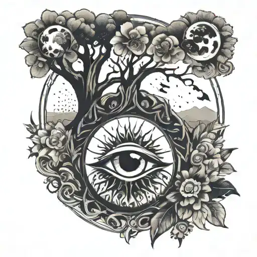 Eye Moon Sun Tree Of Life