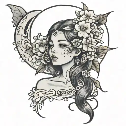 Moon Flowers Girl