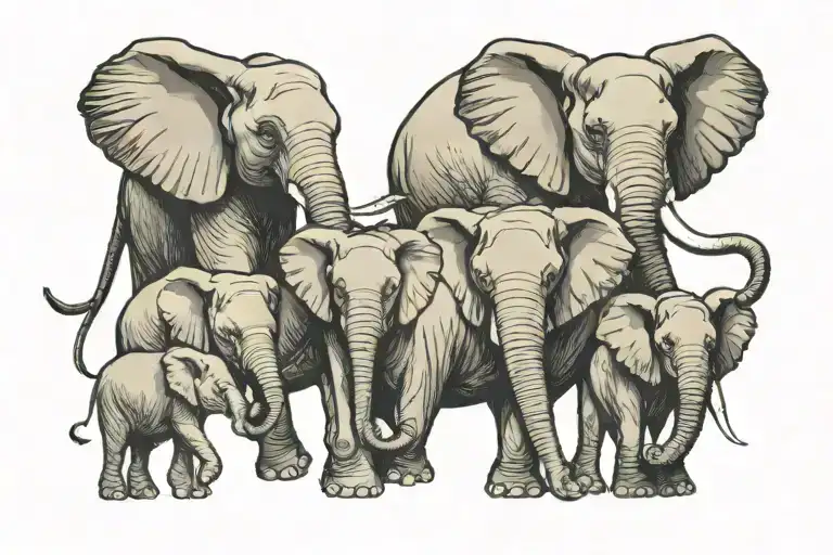 4 Kids 2 Grandkids And Mom Elephant