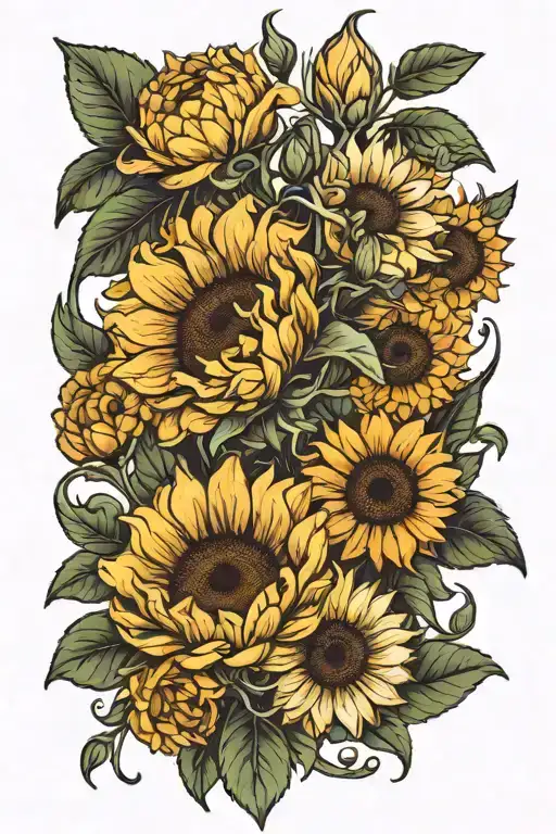 A Snapdragon A Sunflower And A Marigold Flower