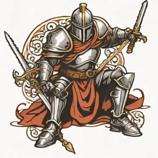 Knight Kneeling Holding Sword
