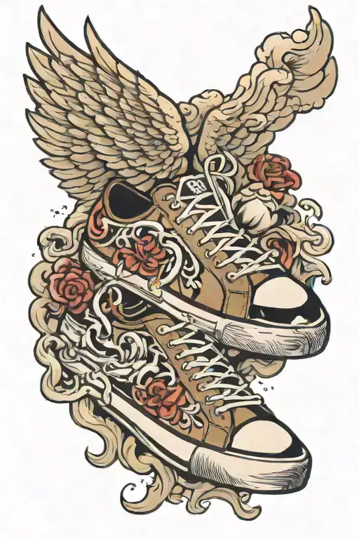 A Hand Coming Down From Heaven Handing Me A Pair Of Sneakers