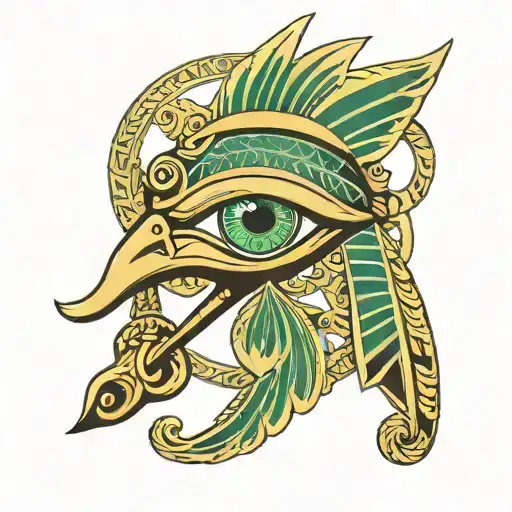 Ojo De Horus Verde 3D Cross