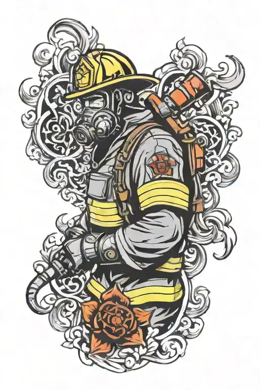 Firefighter Sleeve Tattoo Design