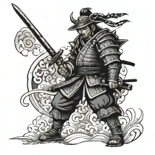 Samurai Warrior Battling