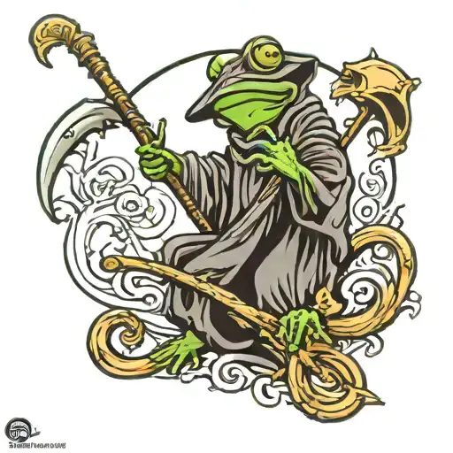 Frog Grim Reaper Holding Scythe