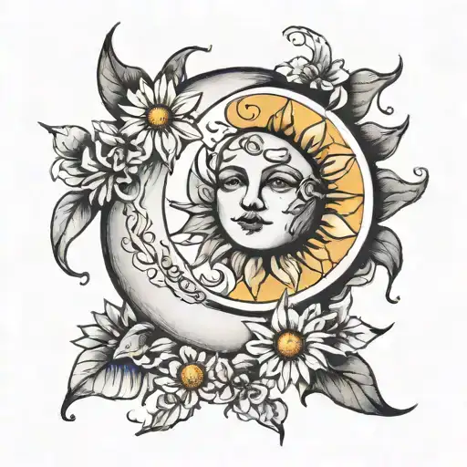 Moon In Front Of The Daisy