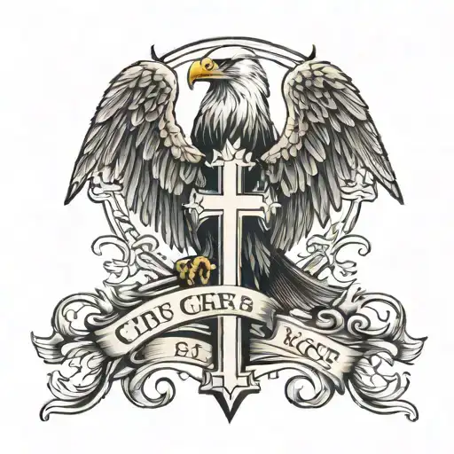 Cross And Eagle With Name