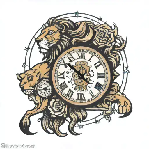 Lion And Clock
