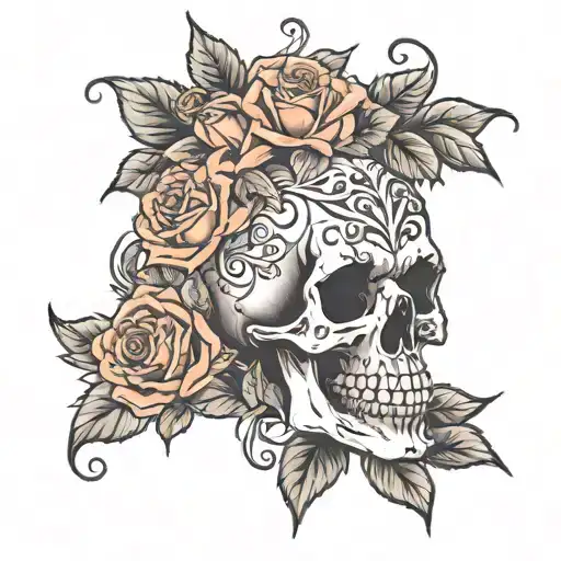 Skull And Roses Growing