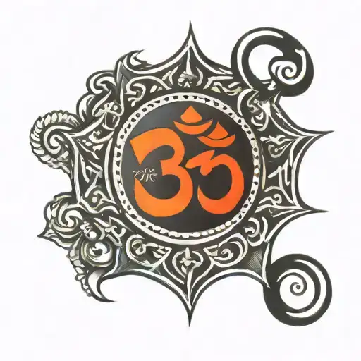 Om Symbol With Mantra Written