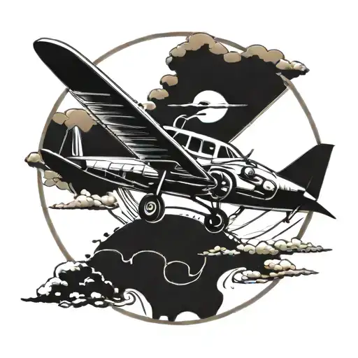 J Design With Airplane Flying Over A World