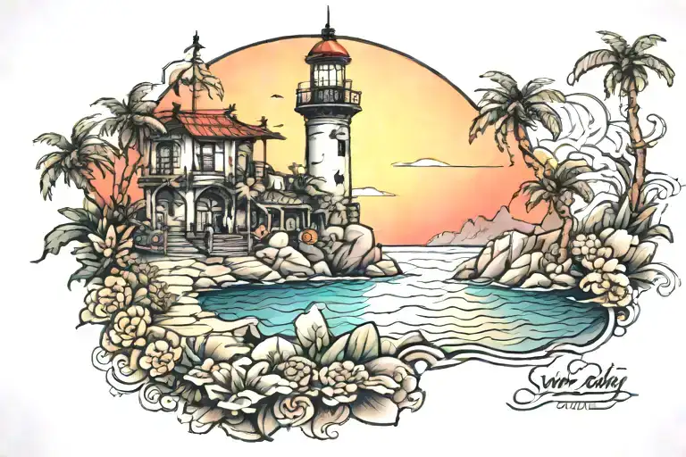 Sunken City In San Pedro California At Sunset Scene