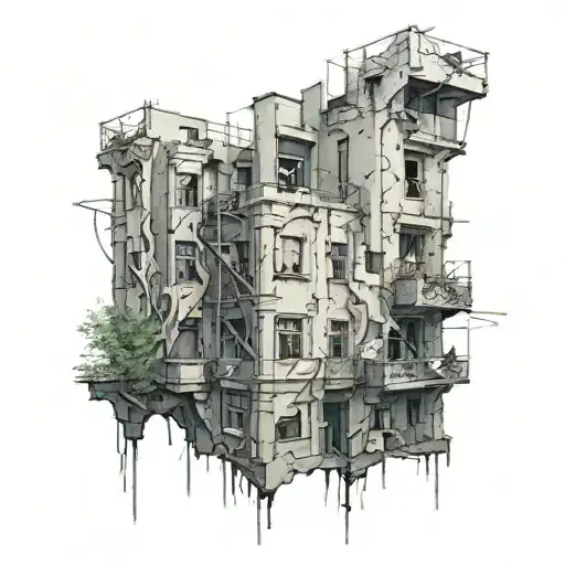 A Falling-apart Warsaw Building Supported By Money