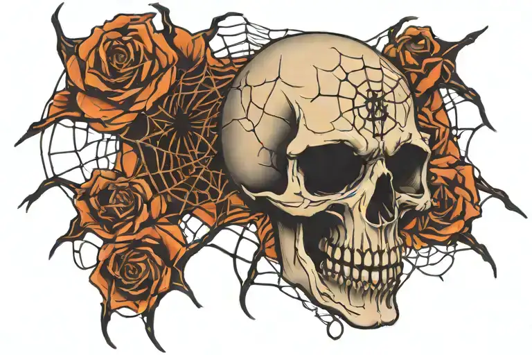 Skull And Spider Web