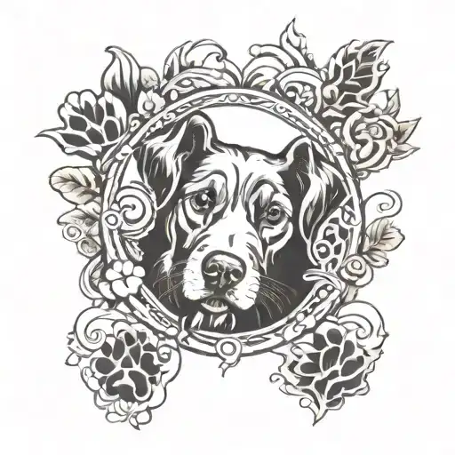 Dog Paw Print Surrounded