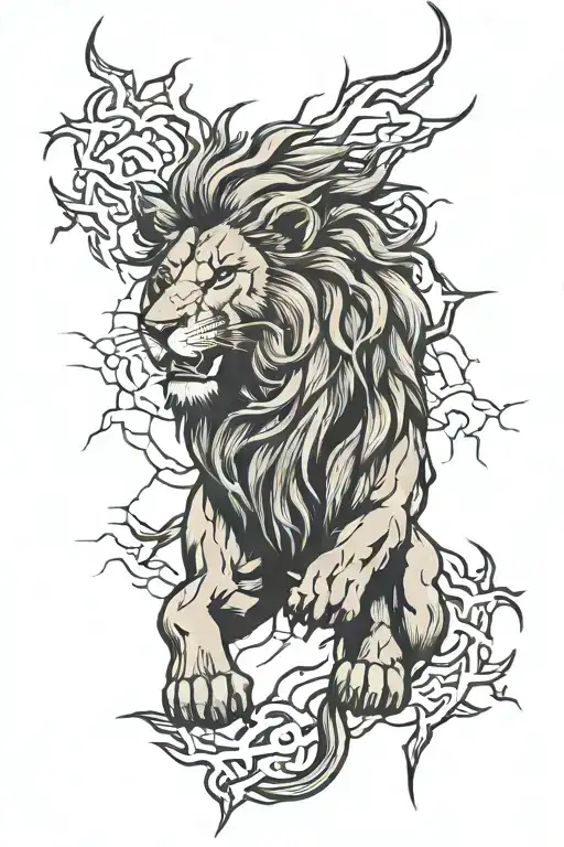 Lion And Lightning