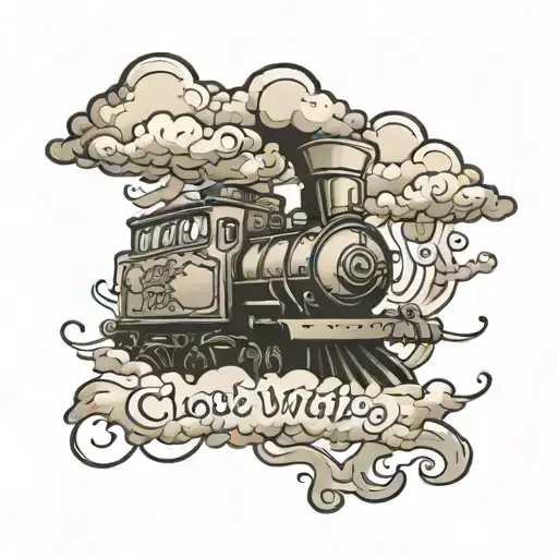 Cloud Writing Saying Choo Choo