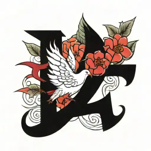 Luis In Chinese Letters And Some Doves In Love