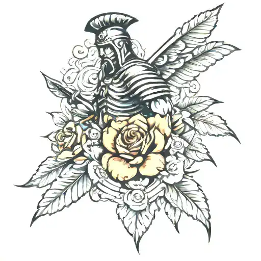 Floral And Roman Gladiator