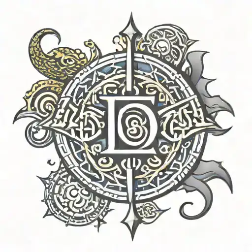 Forohar Symbol Combined With Nastaliq Letters