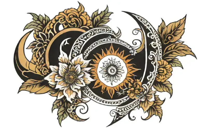 Crescent Moon Mandela Style Mixed