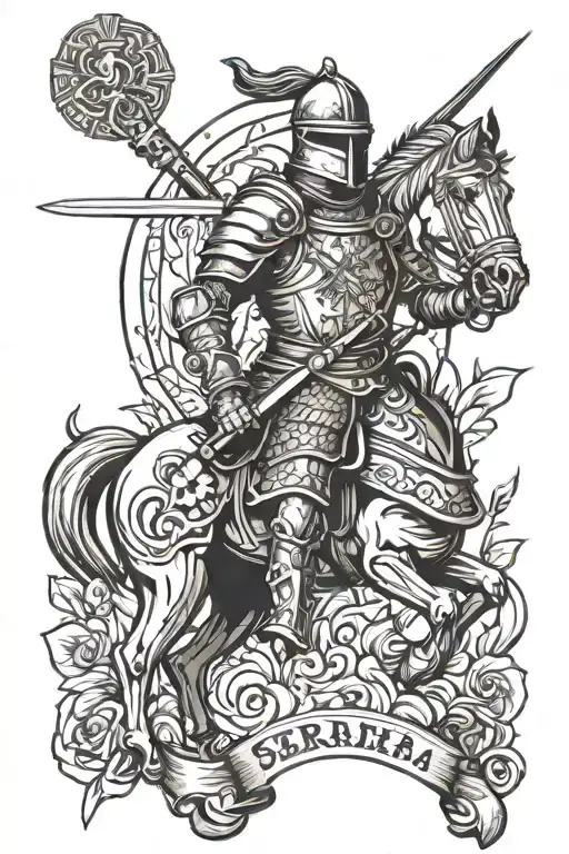 Serbian Knight Holding A Sword