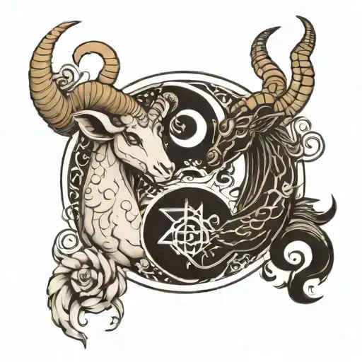 Aries And A Capricorn Making A Yin Yang