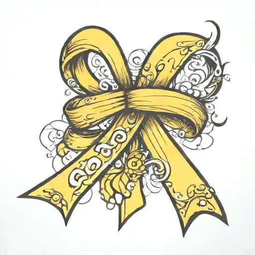 Yellow Childhood Cancer Ribbon