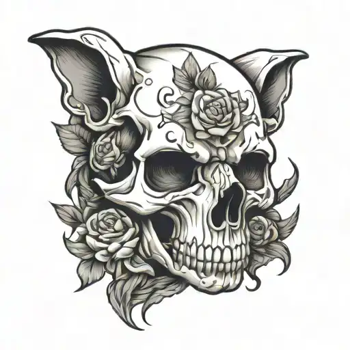 Dog Skull Adorned