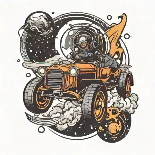 Car Driving In Space