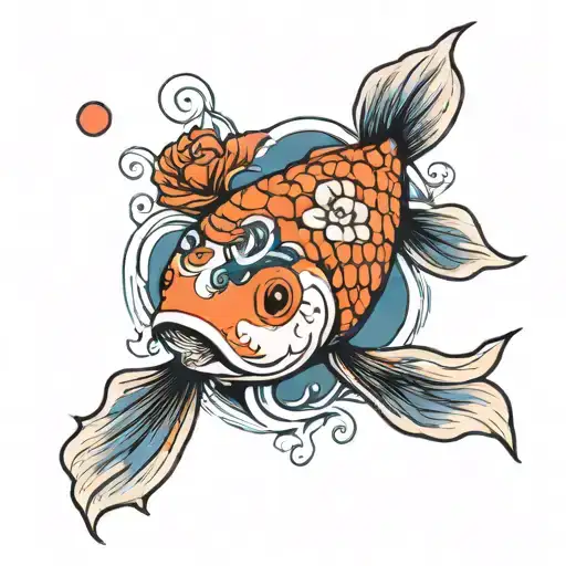 Koi Fish And The Words Love Yourz