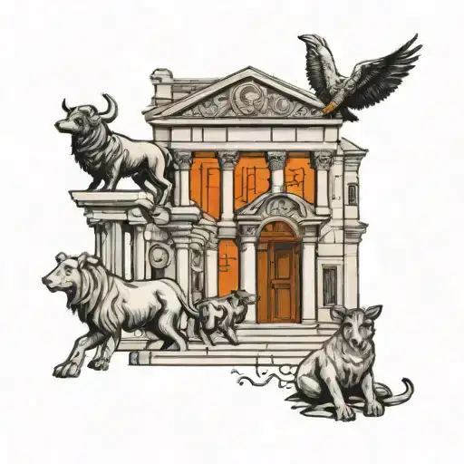 Medium Tatto With Animals Roman Buildings