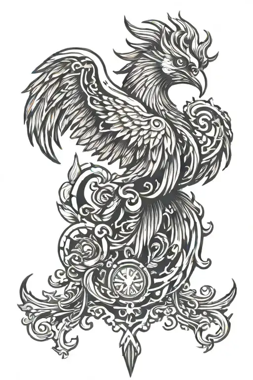 A Phoenix With A Key Intertwined
