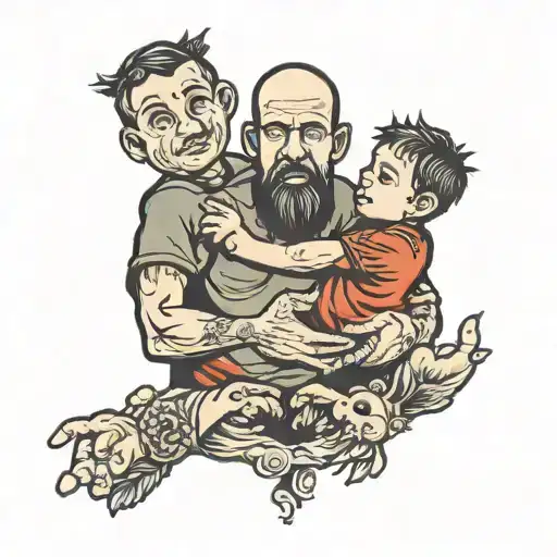 Father Holding His Sons Hands