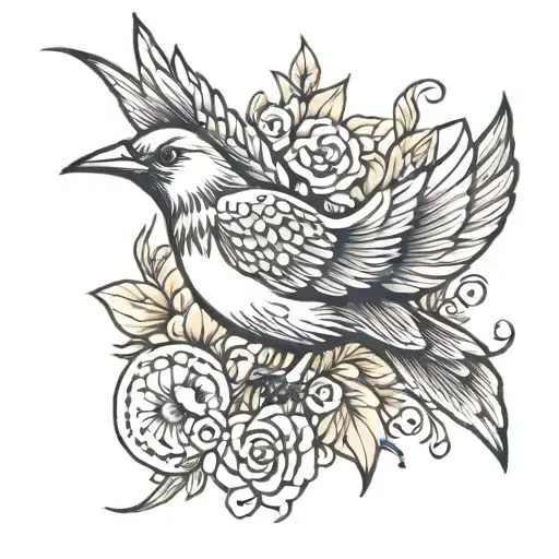 Upper Back Bird Flying