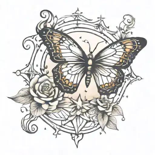 Butterfly Star Moon Rising