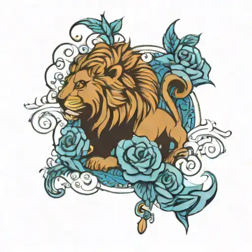 Blue Collar Roses Lion Hard Working