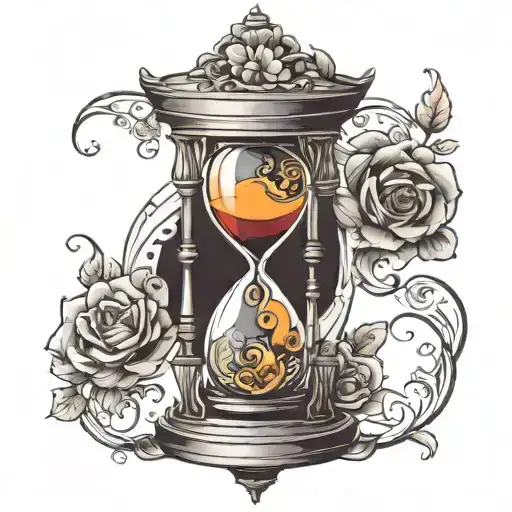 Hourglass Filled With Swirling