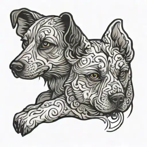 Dog Sitting With Ear Up