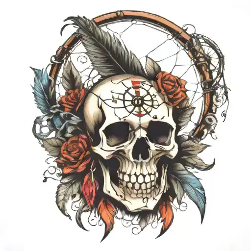 Skull And Dreamcatcher