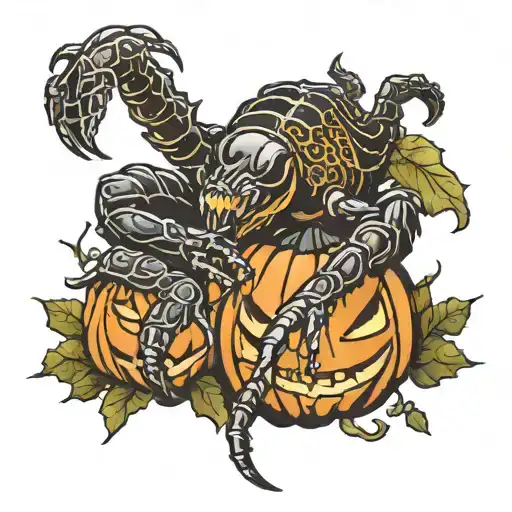 Scorpion And Pumpkin Holloween