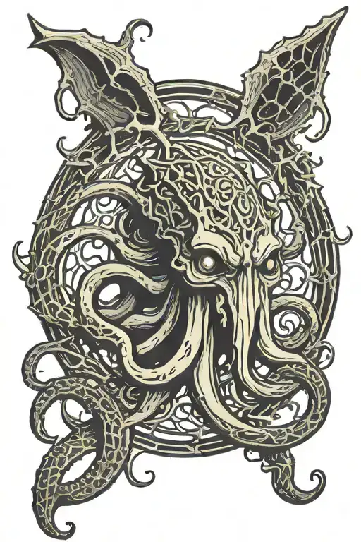 Elden Ring Logo Cthulu Emerging