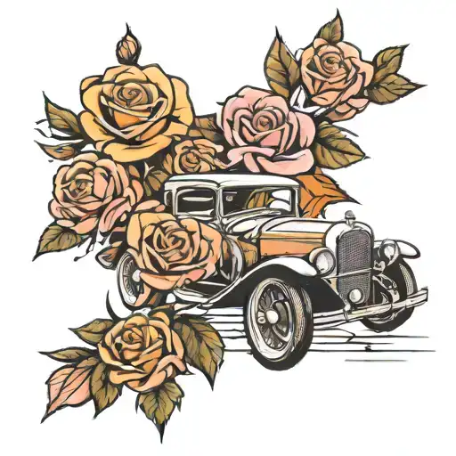 Roses And A Car Racing