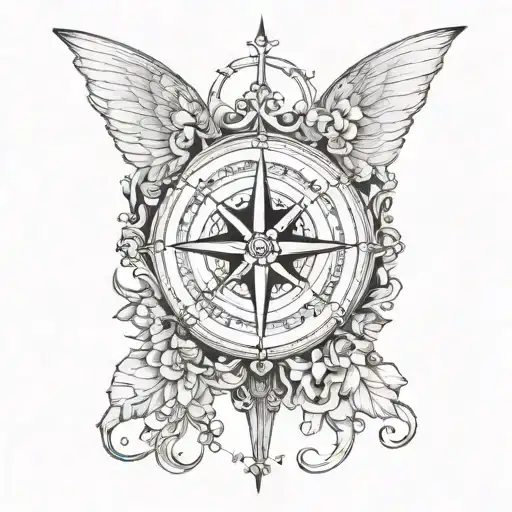 Compass Fairy Wings Surrounded