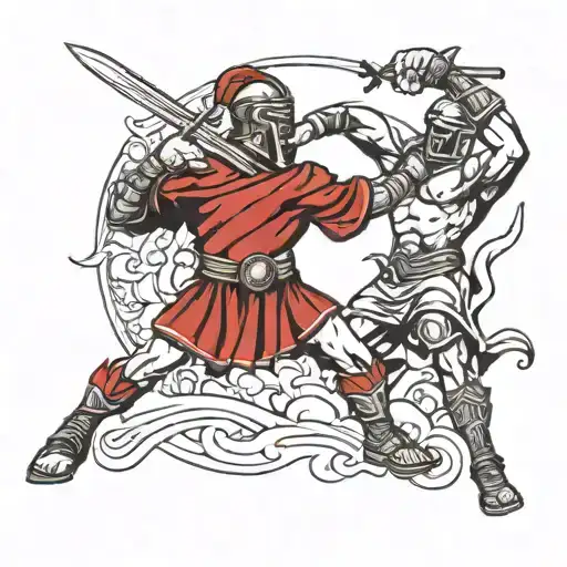 Roman Gladiator Fighting